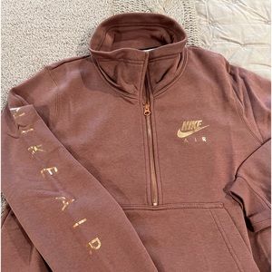 Nike Quarter Zip Sweatshirt Mauve Pink Size S